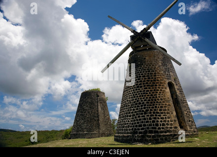 Bettys Hope open air museum of old Sugar Mills Stock Photo