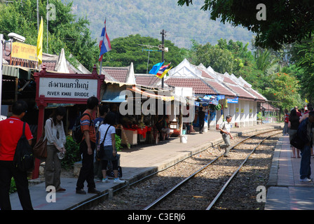 Kanchanaburi train station Stock Photo