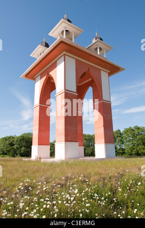 Views of the folly, Rushmore Estate, Tollard Royal, Wiltshire commissioned by William Gronor-Davis and built in 2009 Stock Photo