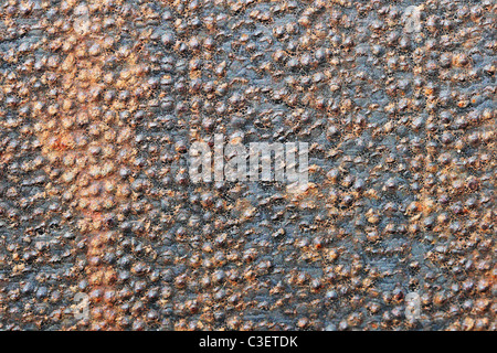 bumpy rusty iron metal background texture with streaks Stock Photo