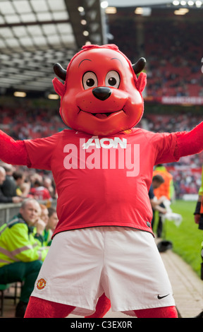 Mascot at Old Trafford football ground, Manchester, England Stock Photo