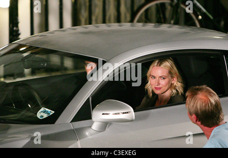 Naomi Watts and Antonio Banderas on the set of the 'Untitled Woody Allen London Project' filming on location London, England - Stock Photo