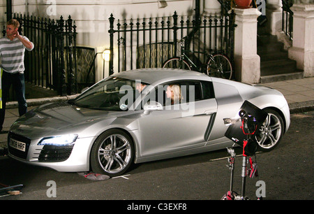 Naomi Watts and Antonio Banderas on the set of the 'Untitled Woody Allen London Project' filming on location London, England - Stock Photo