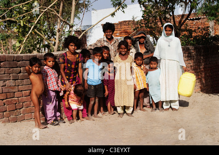 Portrait of children, Agra, Uttar Pradesh, India Stock Photo