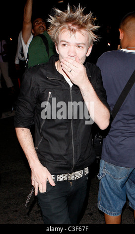 Sum 41 lead singer Deryck Whibley outside Beso Restaurant in Hollywood Los Angeles, California - 05.08.09 Stock Photo