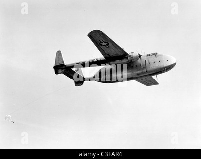 C-82 Packet was a twin-engine, twin-boom cargo aircraft designed and built by Fairchild Aircraft. Stock Photo