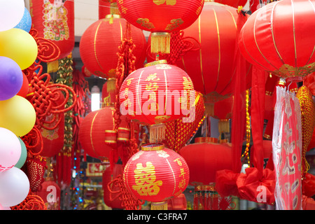 Red traditional lanterns hanging on tree for chinese new year, Nong ...
