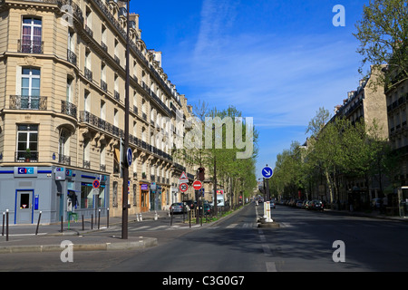 A typical avenue in Paris in the 7th Arrondissement Stock Photo