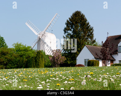 Old Post Windmill in the Village of Finchingfield, Essex, UK Stock Photo