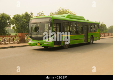 Bus on the road, Chandni Chowk, Delhi, India Stock Photo