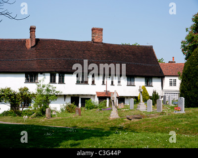 Thatched Cottages in the Village of Finchingfield, Essex, UK Stock Photo