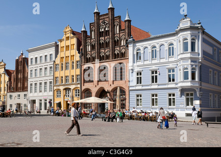 Alter Markt, Stralsund, Mecklenburg Vorpommern, Germany Stock Photo