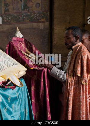 Ethiopian Orthodox Priest in church Stock Photo