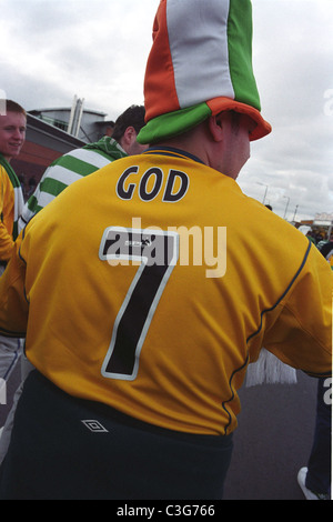 Celtic Football Club fans in Glasgow, Scotland. Stock Photo