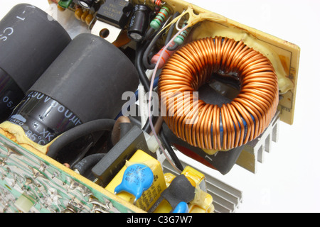 Computer Power Input Power input and output details on electronic devices Stock Photo - Alamy