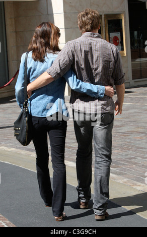 Dexter' star Michael C. Hall and his wife and co-star Jennifer Carpenter spend the afternoon shopping Los Angeles, California - Stock Photo