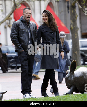 Ben Affleck and Rebecca Hall on the set of 'The Town' filming in Copley  Square Boston, Massachusetts - 01.10.09 Stock Photo - Alamy