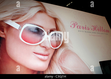 Atmosphere Paris Hilton launches her sunglasses line by Gripping Eyewear at the Sands Expo Center inside The Venetian Resort Stock Photo