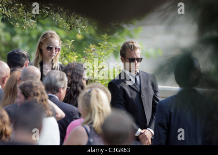 Hayley Wood, gather at the funeral of DJ AM aka Adam Goldstein at