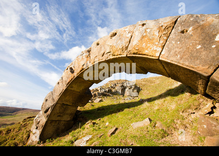 South Stone Kilns, old kilns used to calcine the ironstone mined in Rosedale in the North York Moors, UK. Stock Photo