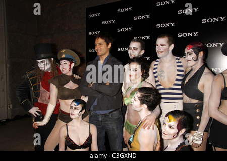 Peter Facinelli and members of Cirque Berzerk launch celebration for three new Sony VAIO products and the Windows 7 operating Stock Photo