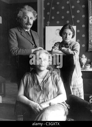 ALbert Einstein with Wife and Daughter Margot, 1928 Stock Photo