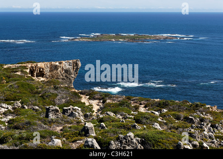 limestone cliffs southern ocean D'Entrecasteaux National Park Stock Photo