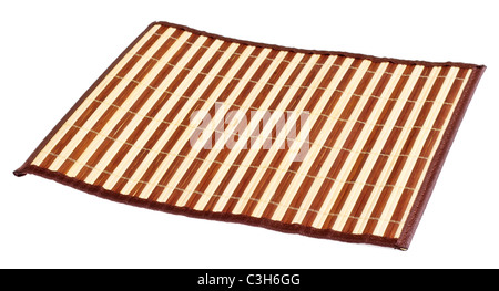 bamboo napkin roll isolated on white background Stock Photo