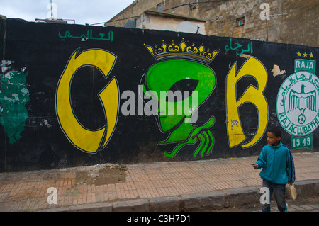 Graffiti on the backstreets of Medina old town Casablanca central Morocco northern Africa Stock Photo