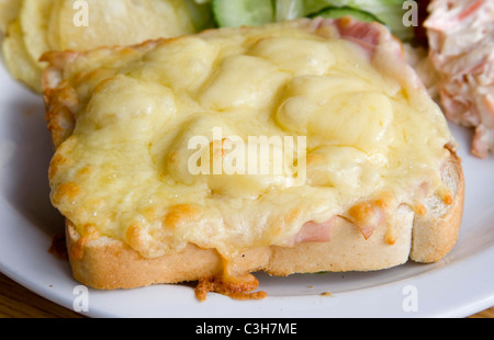 Cheese on Toast with Pineapple Stock Photo