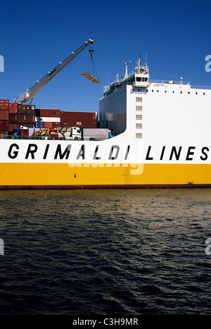 Grimaldi's Grande Congo at the terminal in Hansahafen in the port of Hamburg. Stock Photo