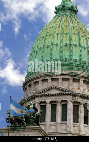 Monument to the Two Congresses in front of the Argentine National Congress building in Buenos Aires, Argentina. Stock Photo