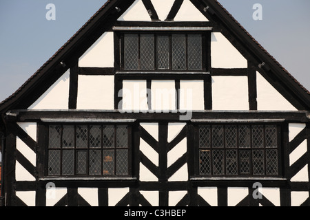 Detail view of Ledbury Market House, a 17th century building on Ledbury High Street,  Herefordshire, England, UK Stock Photo