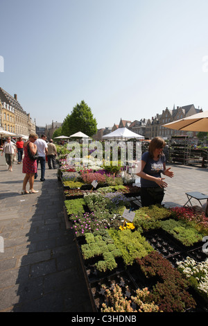 Ypres, Belgium. Infamous for the surrounding battlefields but also a very pretty (reconstructed) town. Stock Photo