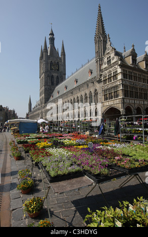 Ypres, Belgium. Infamous for the surrounding battlefields but also a very pretty (reconstructed) town. Stock Photo