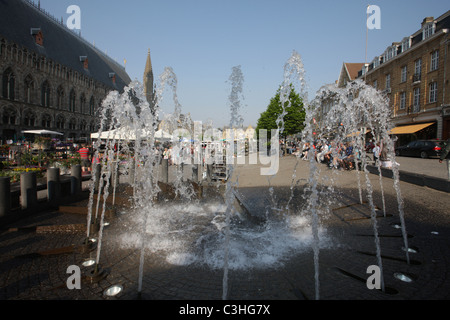 Ypres, Belgium. Infamous for the surrounding battlefields but also a very pretty (reconstructed) town. Stock Photo