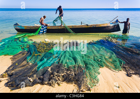 Traditional fishing pirogue Vezo, Madagascar Stock Photo