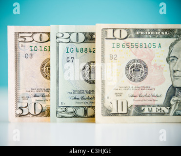 Studio shot of banknotes Stock Photo