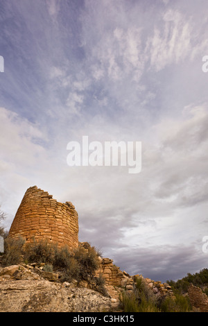 Cutthroat Castle Group tower at Hovenweep National Monument in southern Utah, USA. Stock Photo
