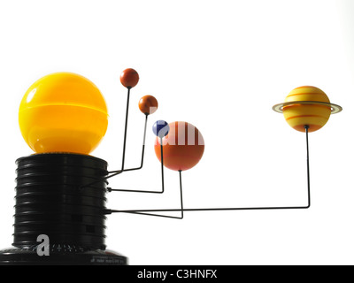 Solar system model on white background Stock Photo