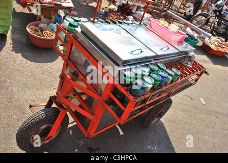 mobile soda shop,road side in market Stock Photo