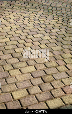 Driveway created from random paving Stock Photo
