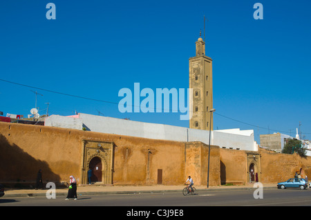 Avenue Hassan II street with Medina and Grande Mosquee central Rabat the capital of Morocco Africa Stock Photo