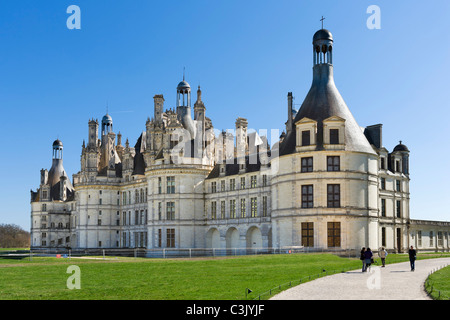 The north west facade of the Chateau de Chambord, Loire Valley, Touraine, France Stock Photo
