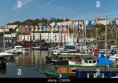 dh Hotwells Floating Harbour UK BRISTOL DOCKS BRISTOL Marina barges boats berthed england moored homes Stock Photo