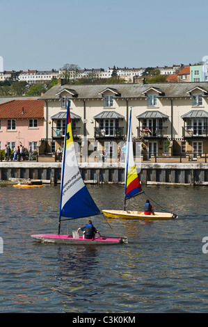 dh Hotwells BRISTOL DOCKS BRISTOL Bristol City Docks Floating Harbour sailboats sailing quayside houses boats waterfront housing boat Stock Photo