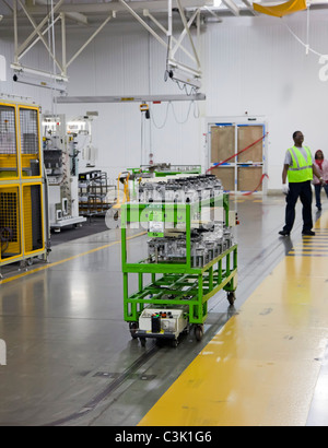 Automated Cart Delivers Parts at General Motors' Toledo Transmission Plant Stock Photo