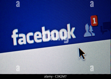 Close up of Facebook friend request on social networking website. (Editorial use only: print, TV, e-book and editorial website) Stock Photo