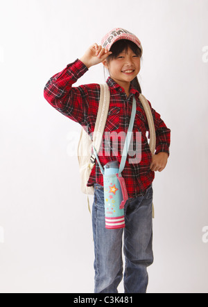 Girl going on excursion Stock Photo