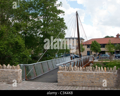 The Jenson Button Bridge in Frome, Somerset, England Stock Photo